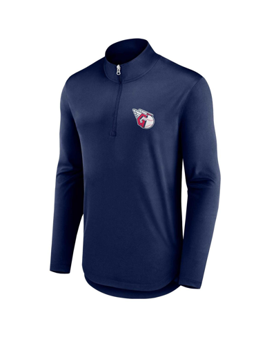 Fanatics Men's  Navy Cleveland Guardians Quarterback Quarter-zip Top In Ath Navy
