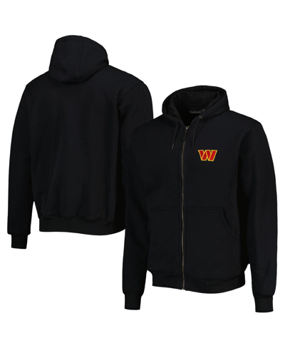Dunbrooke Black Washington Commanders Craftsman Thermal-lined Full-zip Hoodie In Black