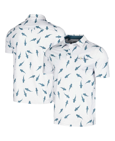Shop Flomotion Men's  White The Players Shark Migration Polo Shirt