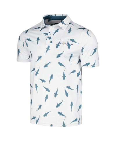 Shop Flomotion Men's  White The Players Shark Migration Polo Shirt