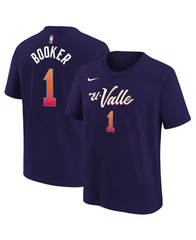 Shop Nike Big Boys  Devin Booker Purple Phoenix Suns 2023/24 City Edition Name And Number T-shirt
