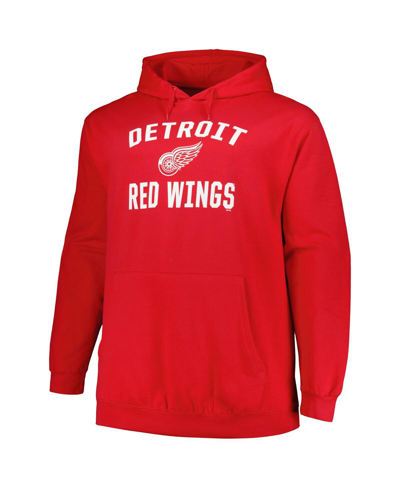 Shop Profile Men's  Red Detroit Red Wings Big And Tall Arch Over Logo Pullover Hoodie