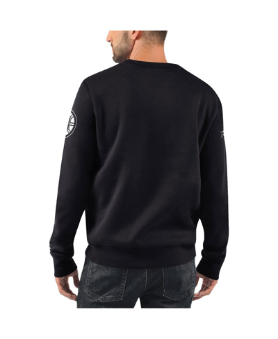 Starter X Nhl Black Ice Black Boston Bruins Cross Check Pullover Sweatshirt In Black