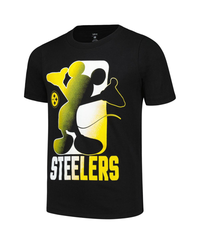 Outerstuff Big Boys Black Pittsburgh Steelers Disney Cross Fade T-shirt In Black