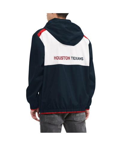 Shop Tommy Hilfiger Men's  Navy, White Houston Texans Carter Half-zip Hooded Top In Navy,white