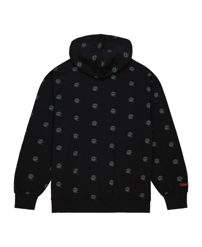 Mitchell & Ness Men's  Black Cincinnati Bengals Allover Print Fleece Pullover Hoodie In Black