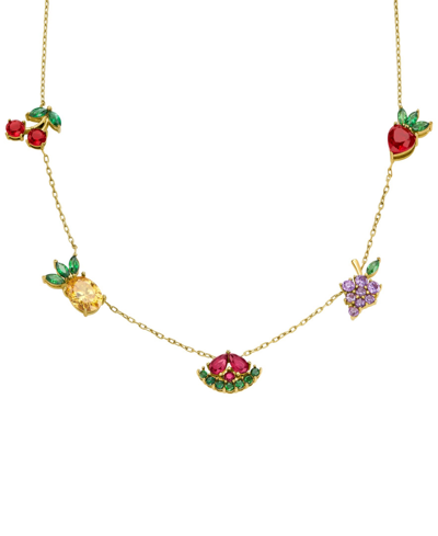 Fossil X Willy Wonka Special Edition Women's Gold-tone Stainless Steel Station Necklace In Gold
