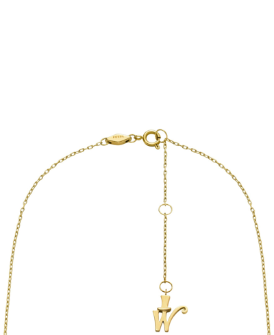Fossil X Willy Wonka Special Edition Women's Gold-tone Stainless Steel Station Necklace In Gold