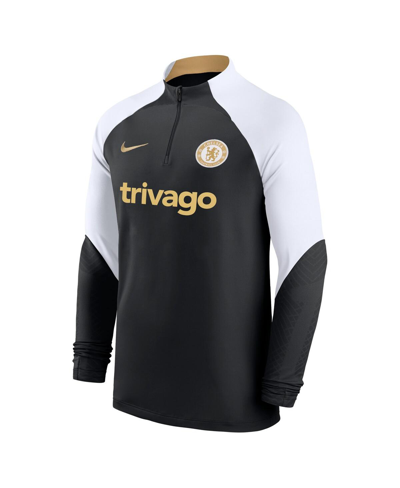 Nike Big Boys  Black Chelsea 2023/24 Strike Drill Performance Raglan Quarter-zip Top In Black