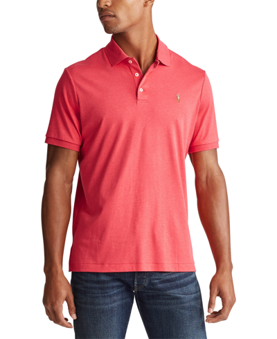 Shop Polo Ralph Lauren Men's Classic Fit Soft Cotton Polo In Rosette Heather Red