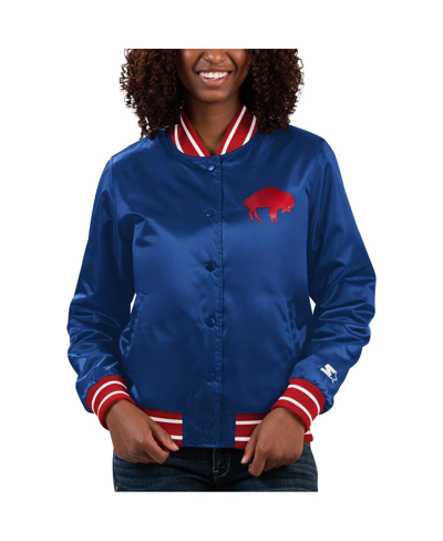 Starter Royal Buffalo Bills Full Count Satin Full-snap Varsity Jacket In Royal