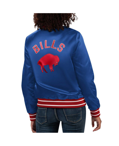 Starter Royal Buffalo Bills Full Count Satin Full-snap Varsity Jacket In Royal