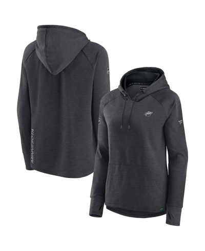 Fanatics Branded  Heather Charcoal Minnesota Wild Authentic Pro Pullover Hoodie In Heather Charcoal