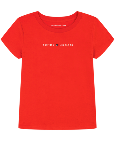 Shop Tommy Hilfiger Toddler Girls Classic Embroidered T-shirt In Tommy Red