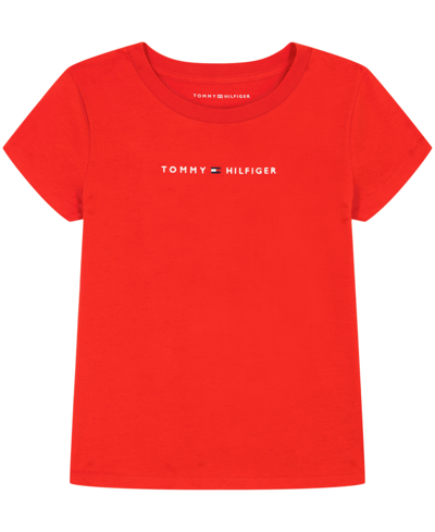 Tommy Hilfiger Big Girls Classic Embroidered T-shirt In Tommy Red