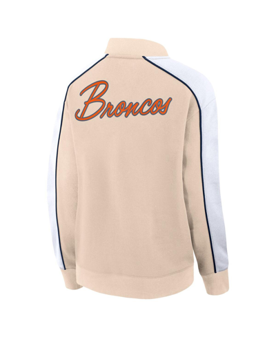 Fanatics Women's  Tan Denver Broncos Lounge Full-snap Varsity Jacket In Tan
