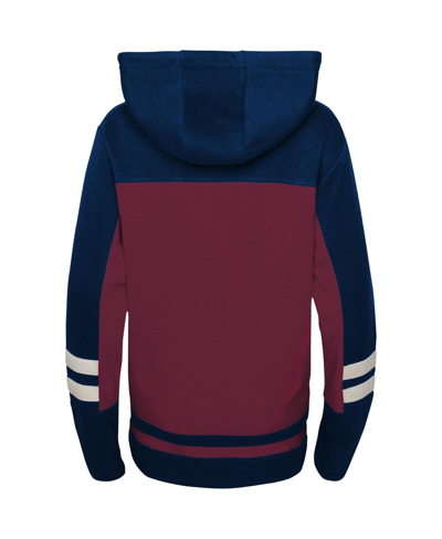 Shop Outerstuff Preschool Boys And Girls Burgundy Colorado Avalanche Ageless Revisited Lace-up V-neck Pullover Hoodi