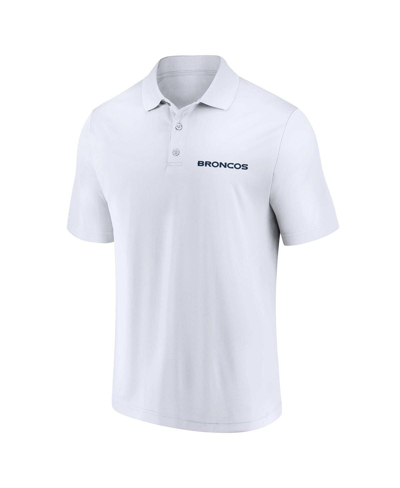 Fanatics Men's  White, Navy Denver Broncos Lockup Two-pack Polo Shirt Set In White,navy