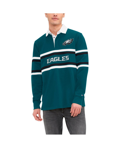 Shop Tommy Hilfiger Men's  Green Philadelphia Eagles Cory Varsity Rugby Long Sleeve T-shirt