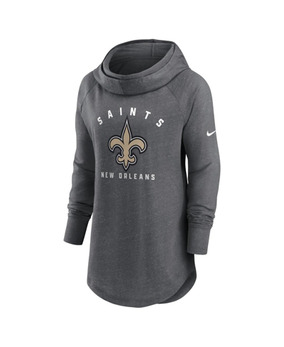 Nike Women's Team (nfl New Orleans Saints) Pullover Hoodie In Heather Charcoal