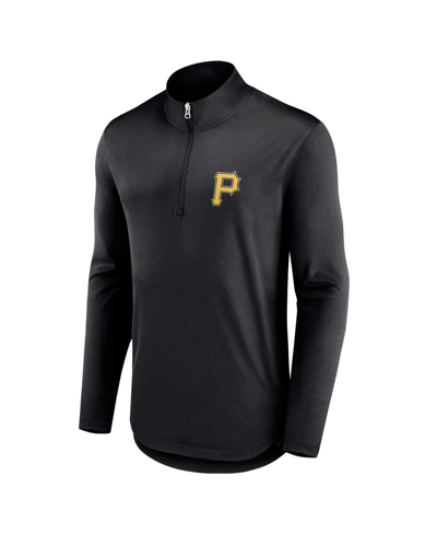 Fanatics Branded Black Pittsburgh Pirates Quarterback Quarter-zip Top In Black