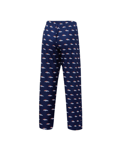 Concepts Sport Navy Denver Broncos Gauge Allover Print Sleep Pants In Navy