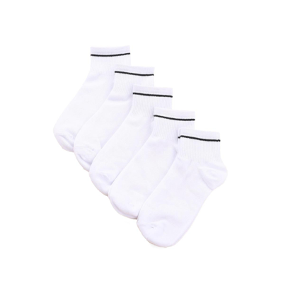 Shop Stems Five Pack Sport Ankle Socks With Stripe Contrast In White