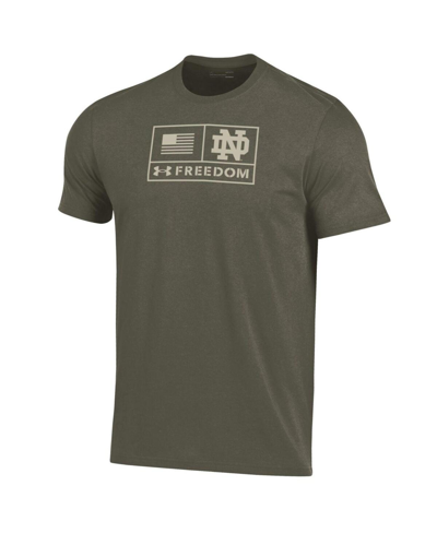 Shop Under Armour Men's  Olive Notre Dame Fighting Irish Freedom Performance T-shirt