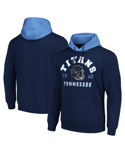 Shop G-iii Sports By Carl Banks Men's  Navy Tennessee Titans Colorblock Pullover Hoodie