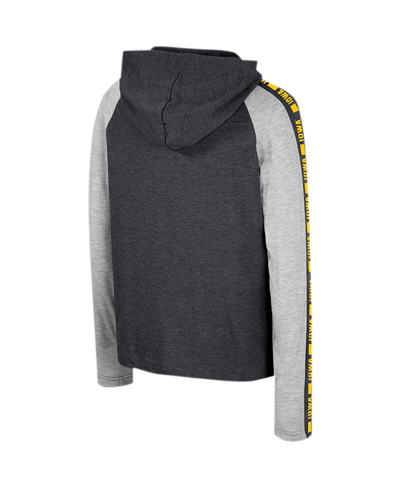 Colosseum Youth  Black Iowa Hawkeyes Ned Raglan Long Sleeve Hooded T-shirt In Black