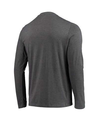 Concepts Sport Men's  Navy, Heathered Charcoal Distressed Illinois Fighting Illini Meter Long Sleeve In Navy,heathered Charcoal