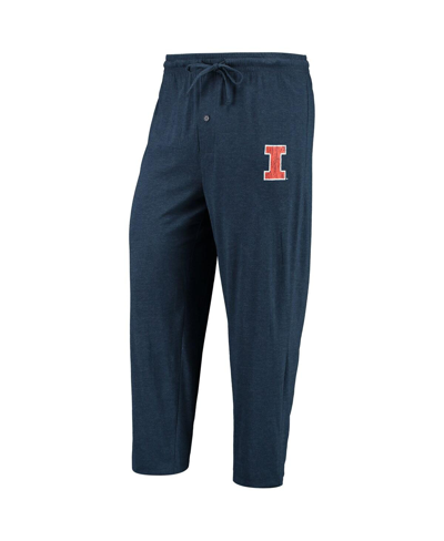 Concepts Sport Men's  Navy, Heathered Charcoal Distressed Illinois Fighting Illini Meter Long Sleeve In Navy,heathered Charcoal