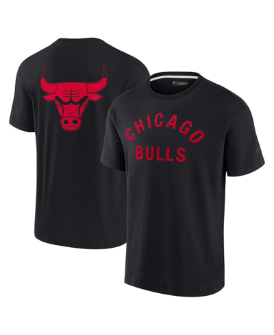 Shop Fanatics Signature Men's And Women's  Black Chicago Bulls Super Soft T-shirt