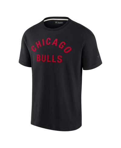 Shop Fanatics Signature Men's And Women's  Black Chicago Bulls Super Soft T-shirt