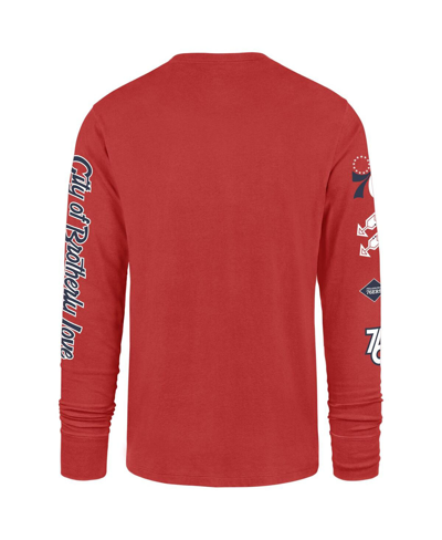 Shop 47 Brand Men's ' Red Philadelphia 76ers 2023/24 City Edition Triplet Franklin Long Sleeve T-shirt