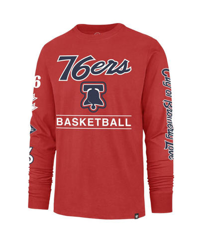 Shop 47 Brand Men's ' Red Philadelphia 76ers 2023/24 City Edition Triplet Franklin Long Sleeve T-shirt