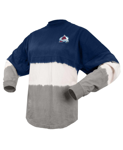 Spirit Jersey Women's  Navy, Gray Colorado Avalanche Ombre Long Sleeve T-shirt In Navy,gray
