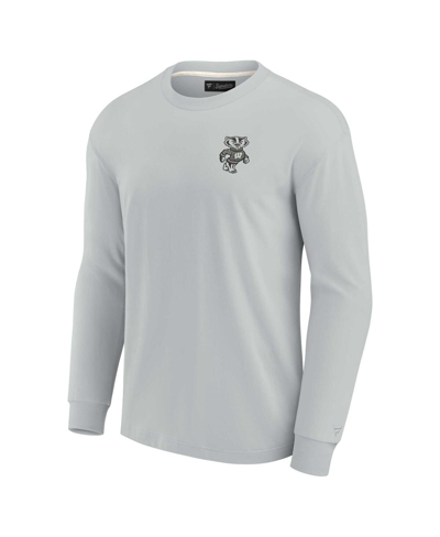 Fanatics Signature Unisex  Gray Wisconsin Badgers Super Soft Long Sleeve T-shirt In Gray