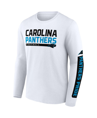 Shop Fanatics Men's  Black, White Carolina Panthers Two-pack 2023 Schedule T-shirt Combo Set In Black,white