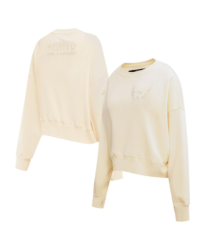 Shop Pro Standard Women's  Cream Washington Capitals Neutral Pullover Sweatshirt