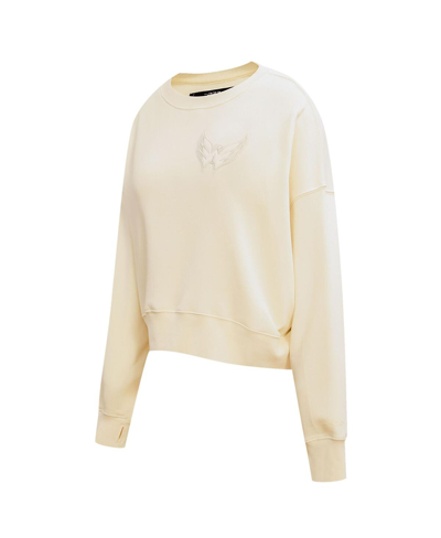 Shop Pro Standard Women's  Cream Washington Capitals Neutral Pullover Sweatshirt