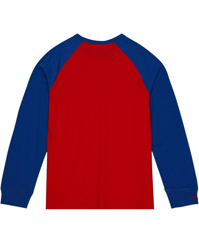 Mitchell & Ness Men's  Red Kansas Jayhawks Legendary Slub Raglan Long Sleeve T-shirt In Red