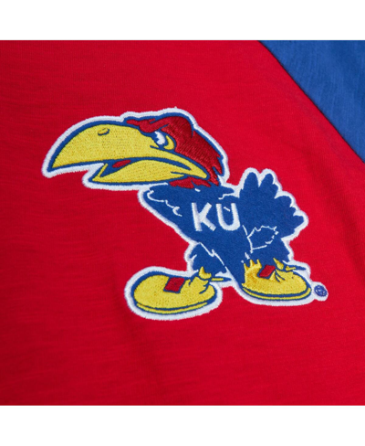 Mitchell & Ness Men's  Red Kansas Jayhawks Legendary Slub Raglan Long Sleeve T-shirt In Red