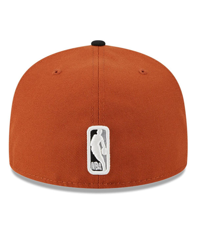 New Era Men's  Rust, Black Brooklyn Nets Two-tone 59fifty Fitted Hat In Rust,black