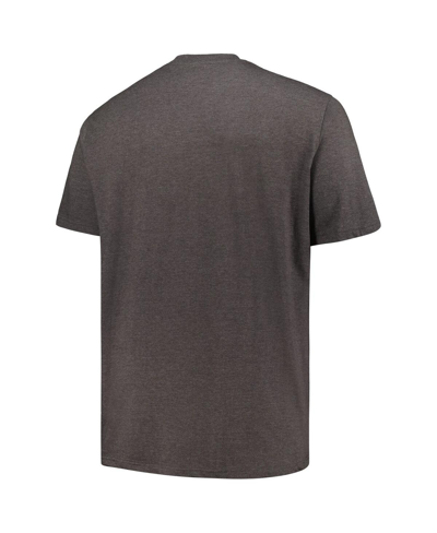 Profile Men's  Heather Charcoal Michigan Wolverines Big And Tall Team T-shirt In Heather Charcoal