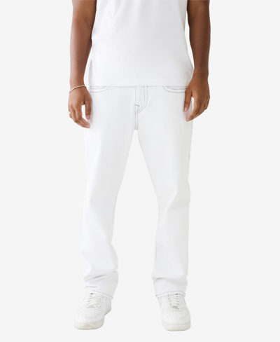 Shop True Religion Men's Ricky Straight Logo Trim Jeans In Optic White