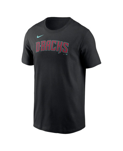 Shop Nike Men's  Black Arizona Diamondbacks Wordmark T-shirt
