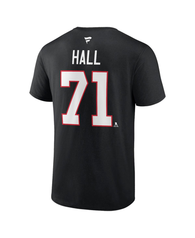 Fanatics Men's  Taylor Hall Black Chicago Blackhawks Authentic Stack Name And Number T-shirt In Black