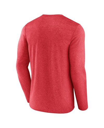 Fanatics Branded Heather Red Chicago Bulls Three-point Play T-shirt In Heather Red