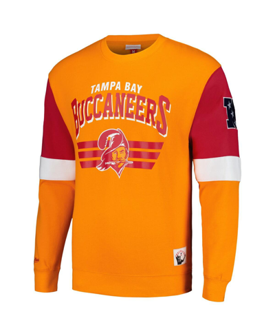Mitchell & Ness Men's  Orange Tampa Bay Buccaneers Gridiron Classics Allover 3.0 Pullover Sweatshirt In Orange